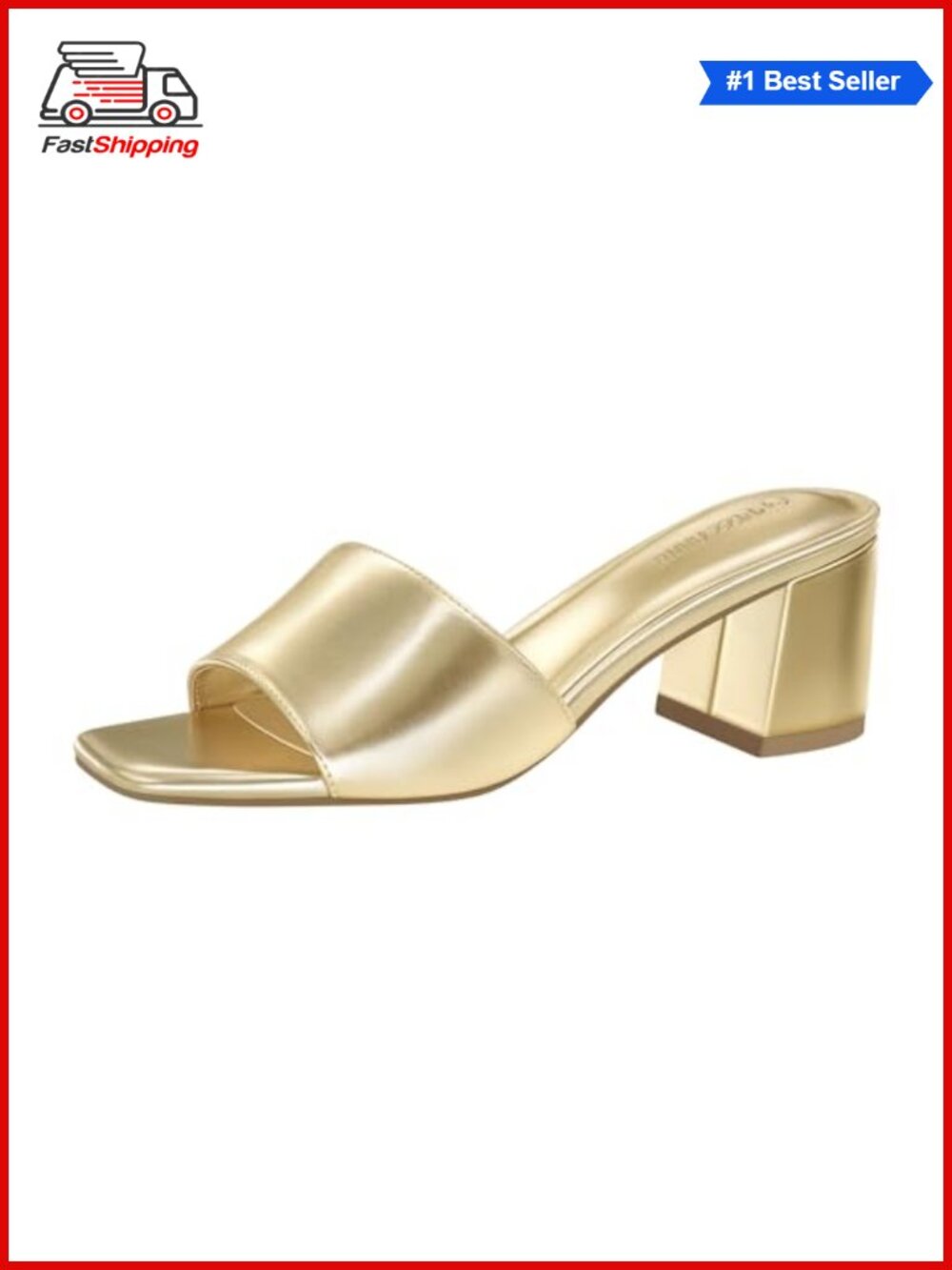 ✨ Low Block Heel Square Open Toe Slip On Mule Sandals Comfortable Casual Dress